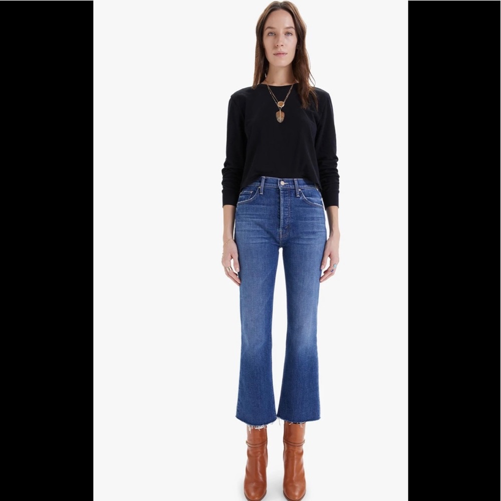 Mother the tripper ankle fray jeans